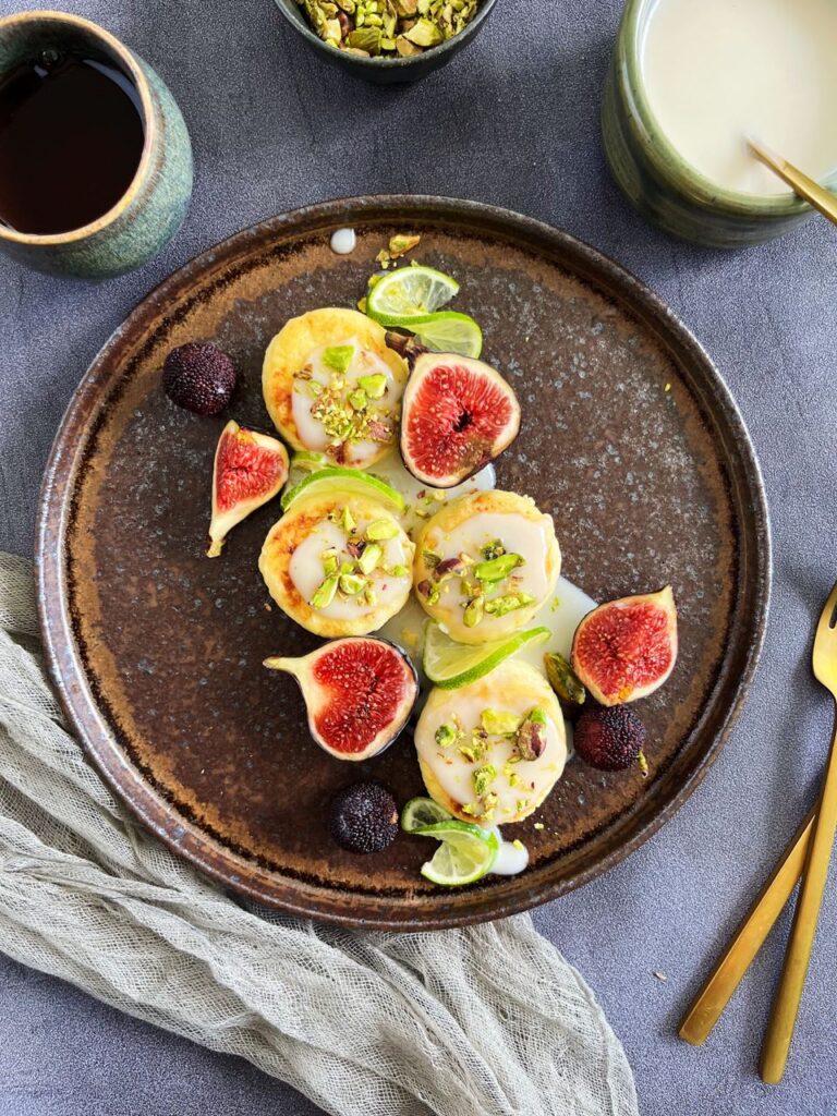 Ricotta Syrniki With Coconut Condensed Milk