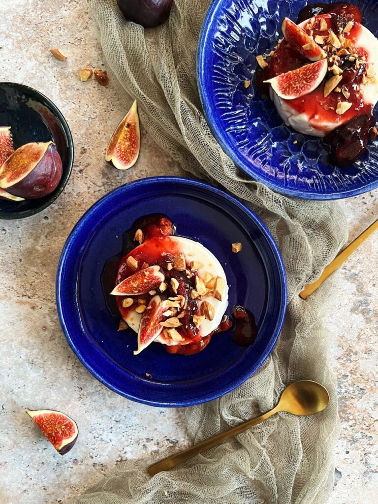 Low-Calorie Panna Cotta With Plum Sauce